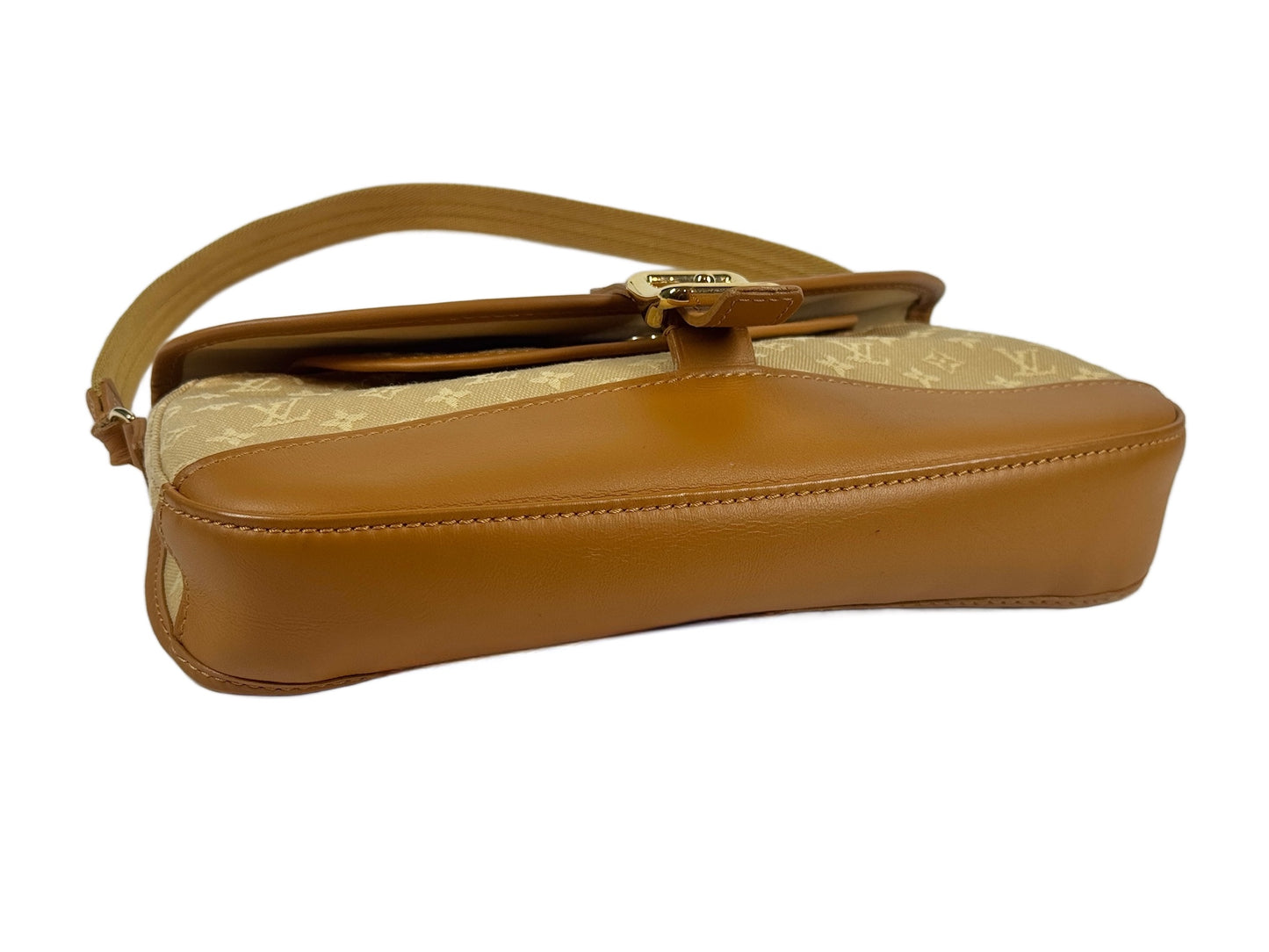 Louis Vuitton Vintage 2003 Beige Mini Lin Monogram Canvas Marjorie Shoulder Pochette Bag