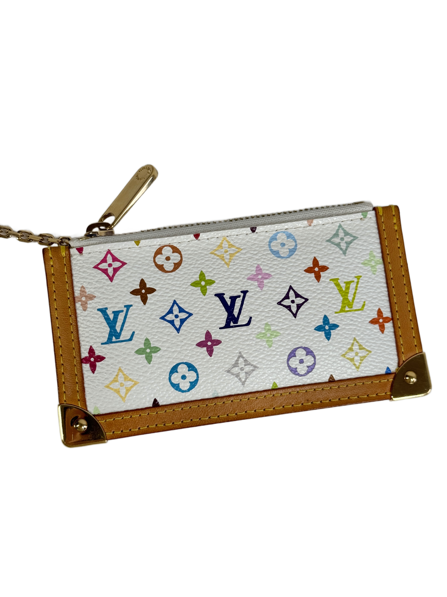 Louis Vuitton Vintage 2003 Multicolor Blanc / White Monogram Key Pouch