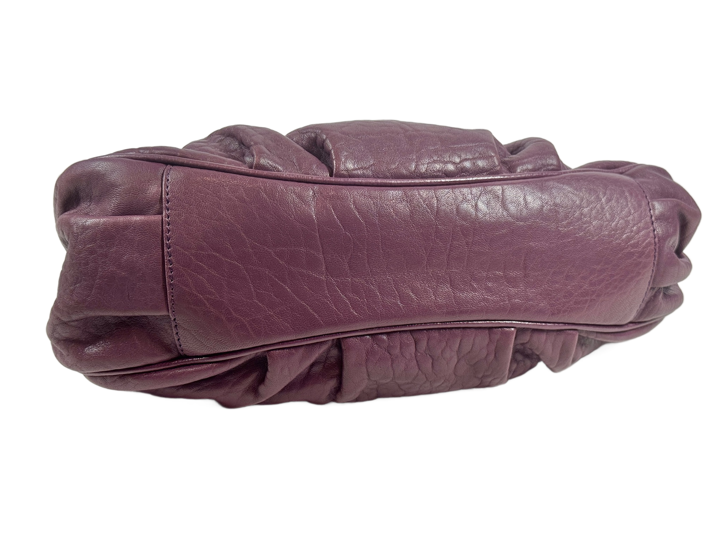 Fendi Purple Ruffled Leather Mia Shoulder Tote Bag