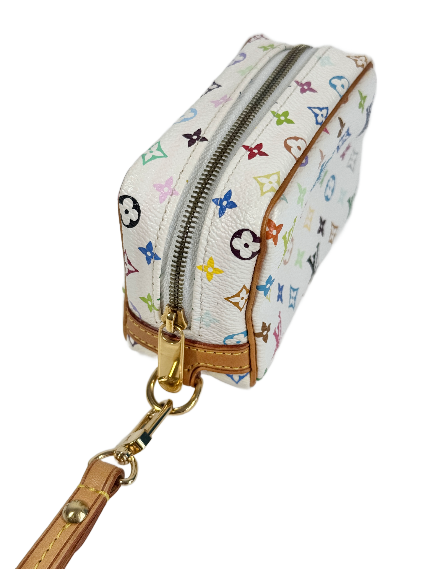 Louis Vuitton Vintage Monogram Multicolor Blanc / White Wapity Wristlet Pouch Bag