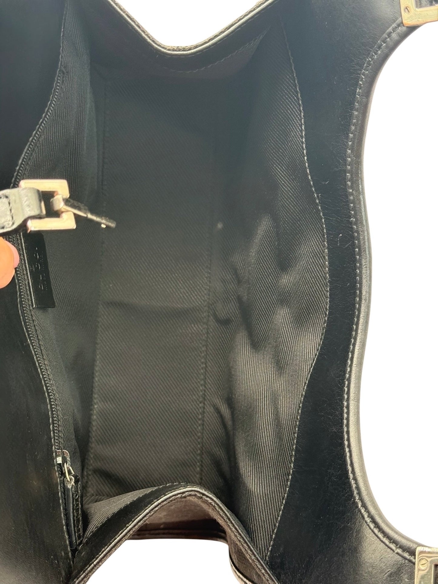 Gucci Vintage Black GG Monogram Small Jackie Shoulder Bag
