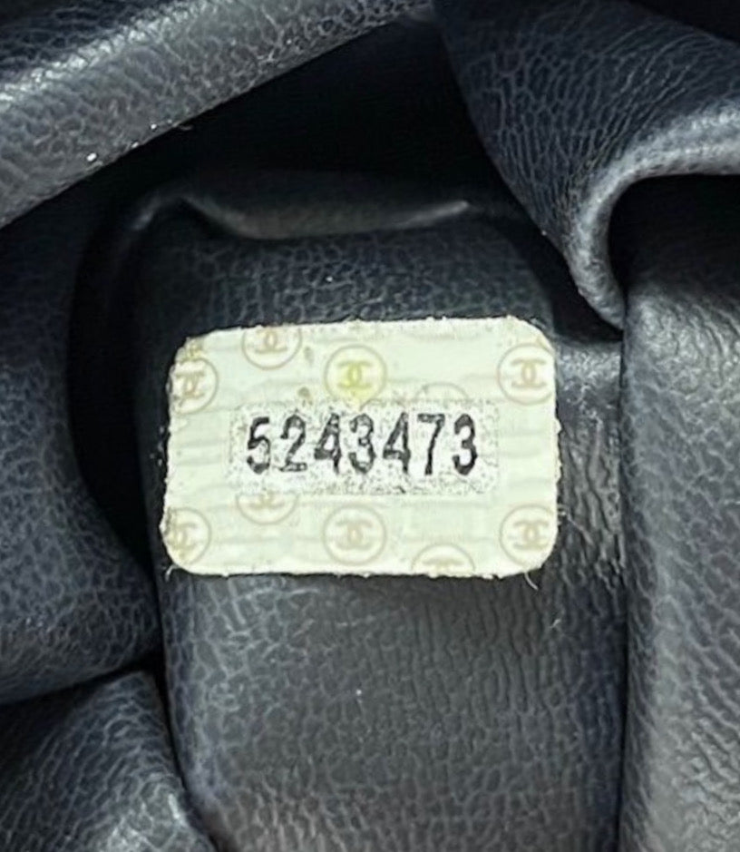 Chanel Vintage 90s Blue Denim CC XL Shoulder Tote Bag