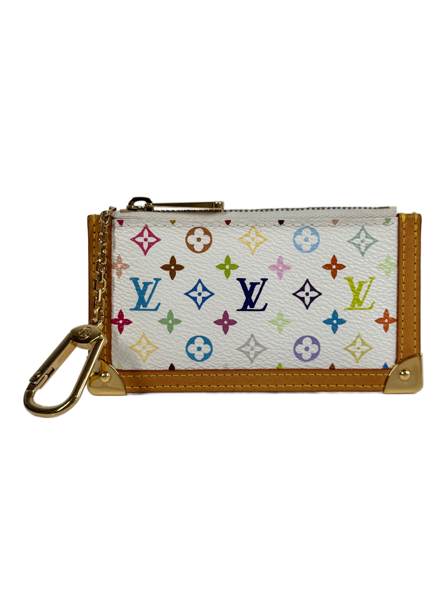 Louis Vuitton Vintage 2003 Multicolor Blanc / White Monogram Key Pouch