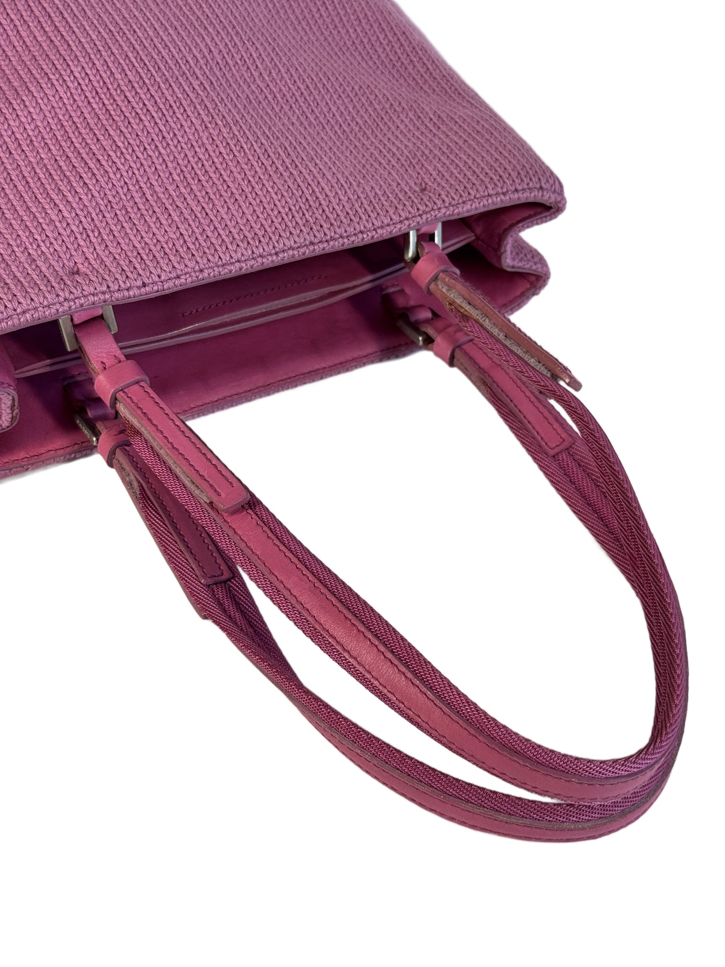 Prada Vintage Pink Wool Knit Small Shoulder Bag