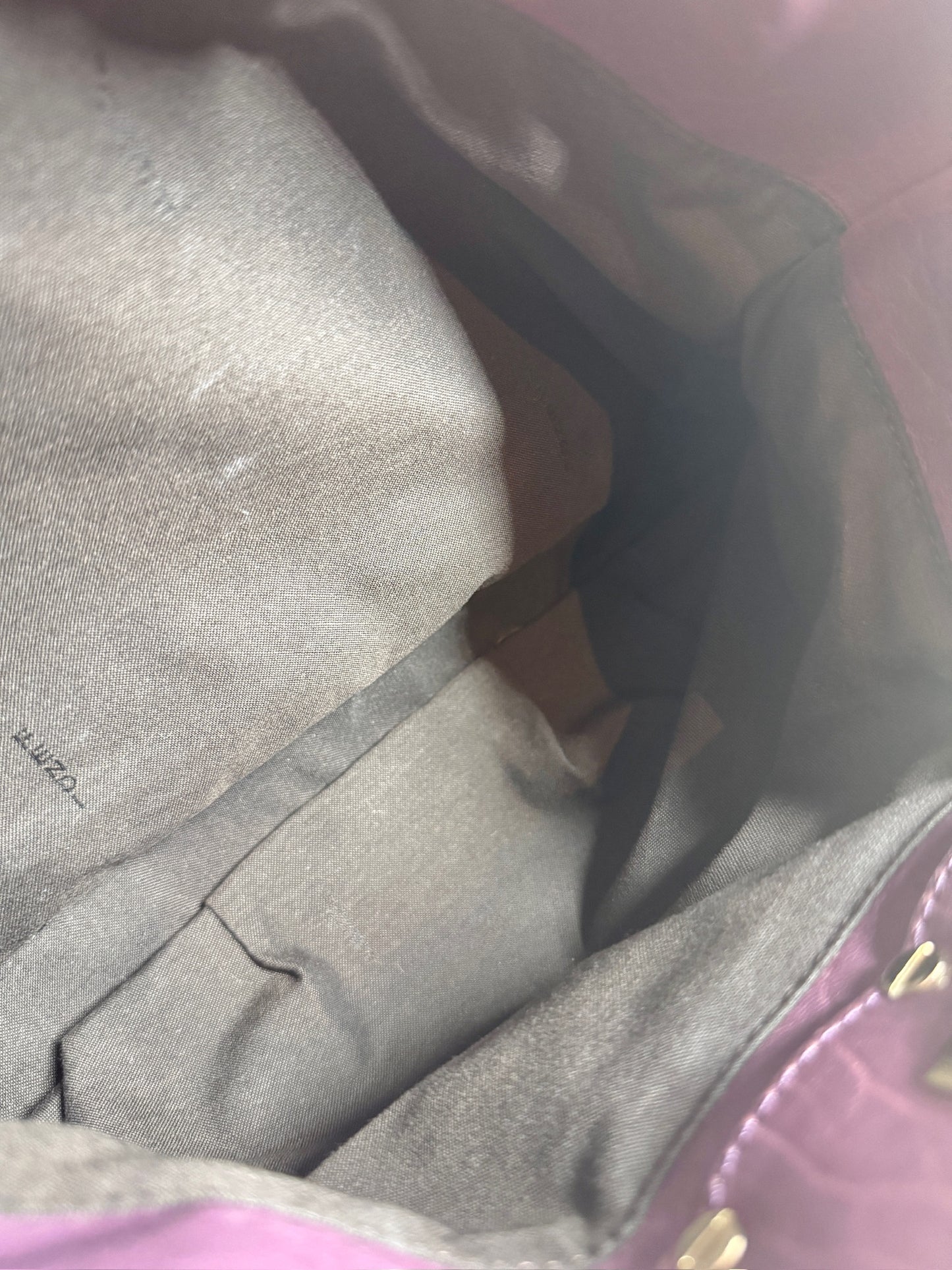 Fendi Purple Ruffled Leather Mia Shoulder Tote Bag