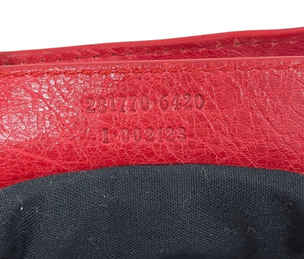 Balenciaga Vintage Red Leather Medium Motocross Classic City Bag with Gold Hardware
