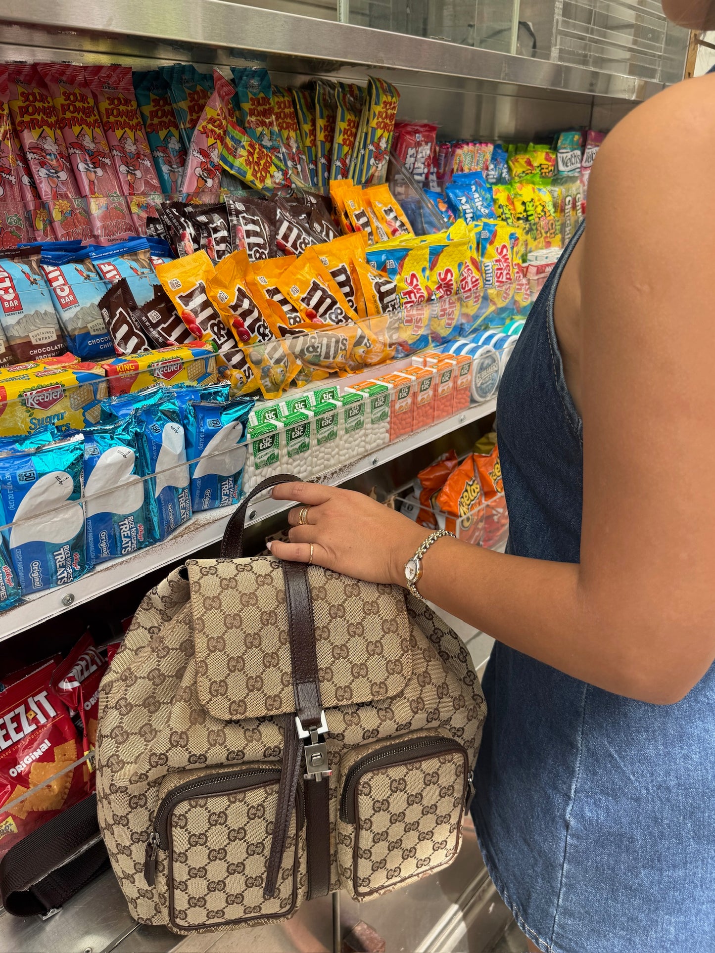 Gucci Vintage Brown GG Monogram Canvas Backpack