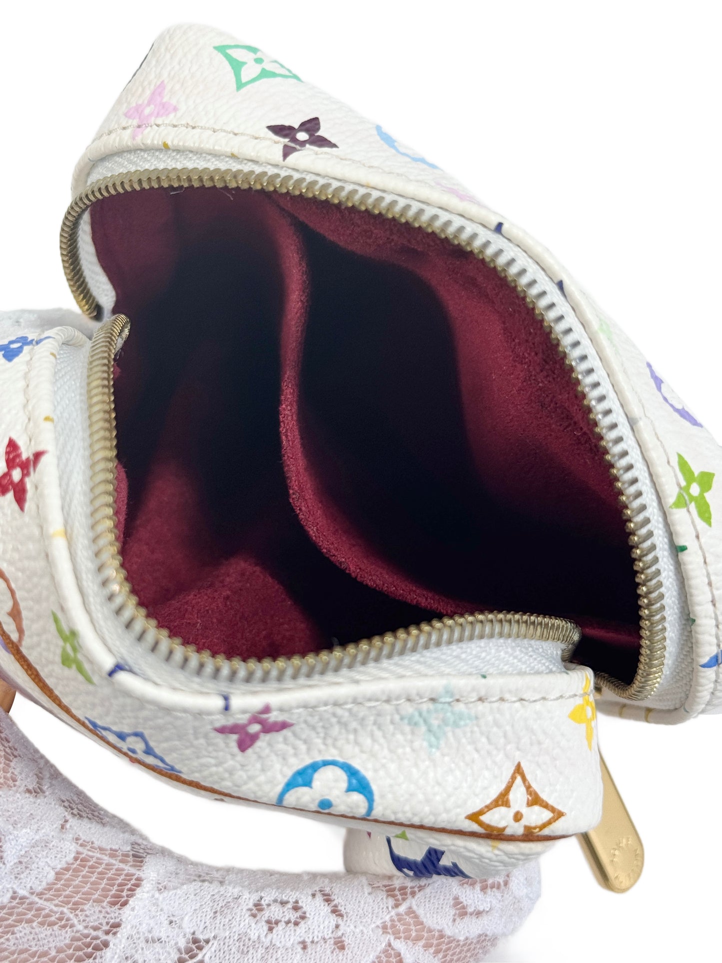 Louis Vuitton Vintage Monogram Multicolor Blanc / White Wapity Wristlet Pouch Bag