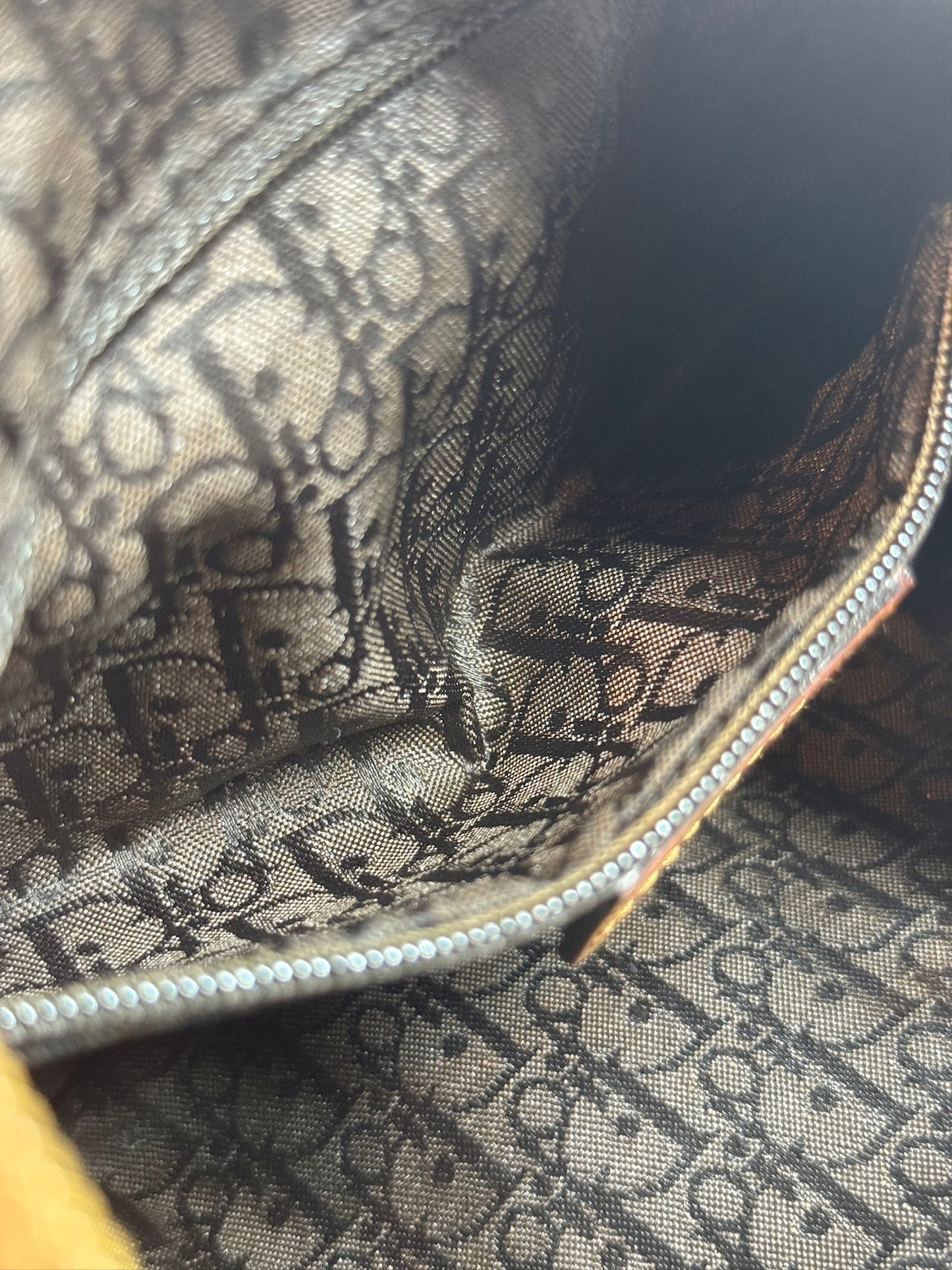 Dior Vintage 2004 Camel Brown Leather Street Chic Mini Hobo Shoulder Pochette Bag