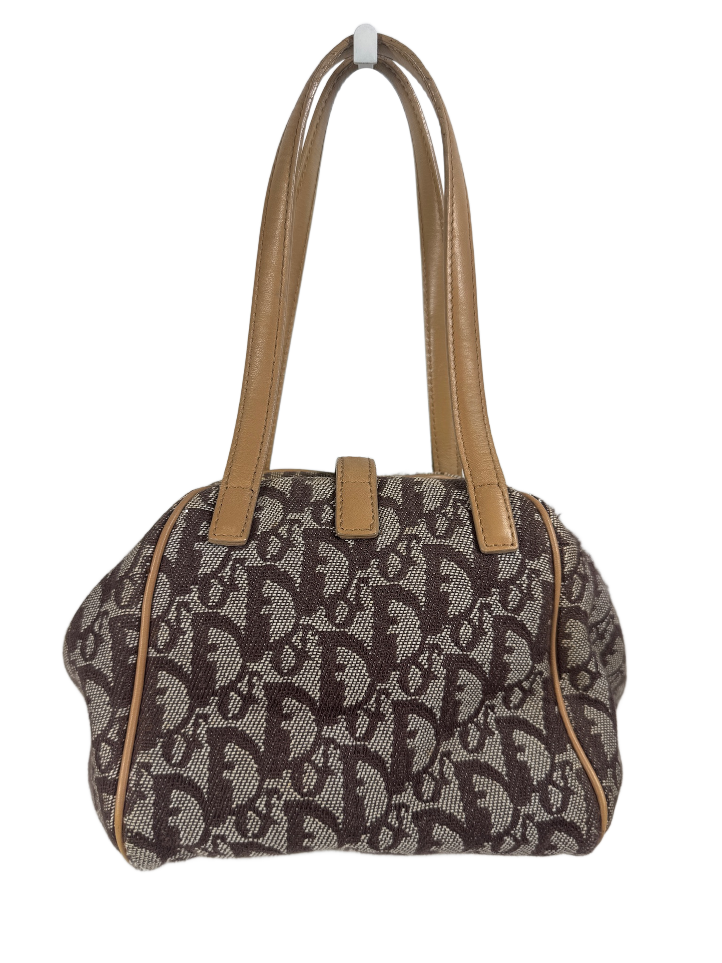 Dior Vintage 2002 Brown Trotter Monogram Canvas Origami Top Handle Bag