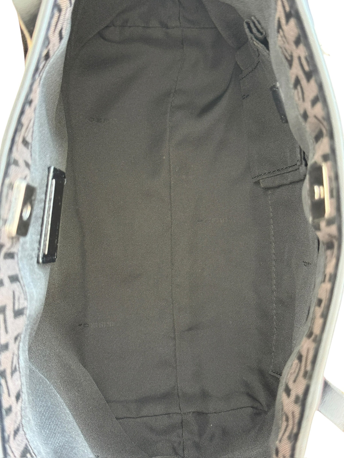 Fendi Vintage Dark Brown & Black Zuccchino Zucca Monogram Mini Small Shoulder Tote Bag