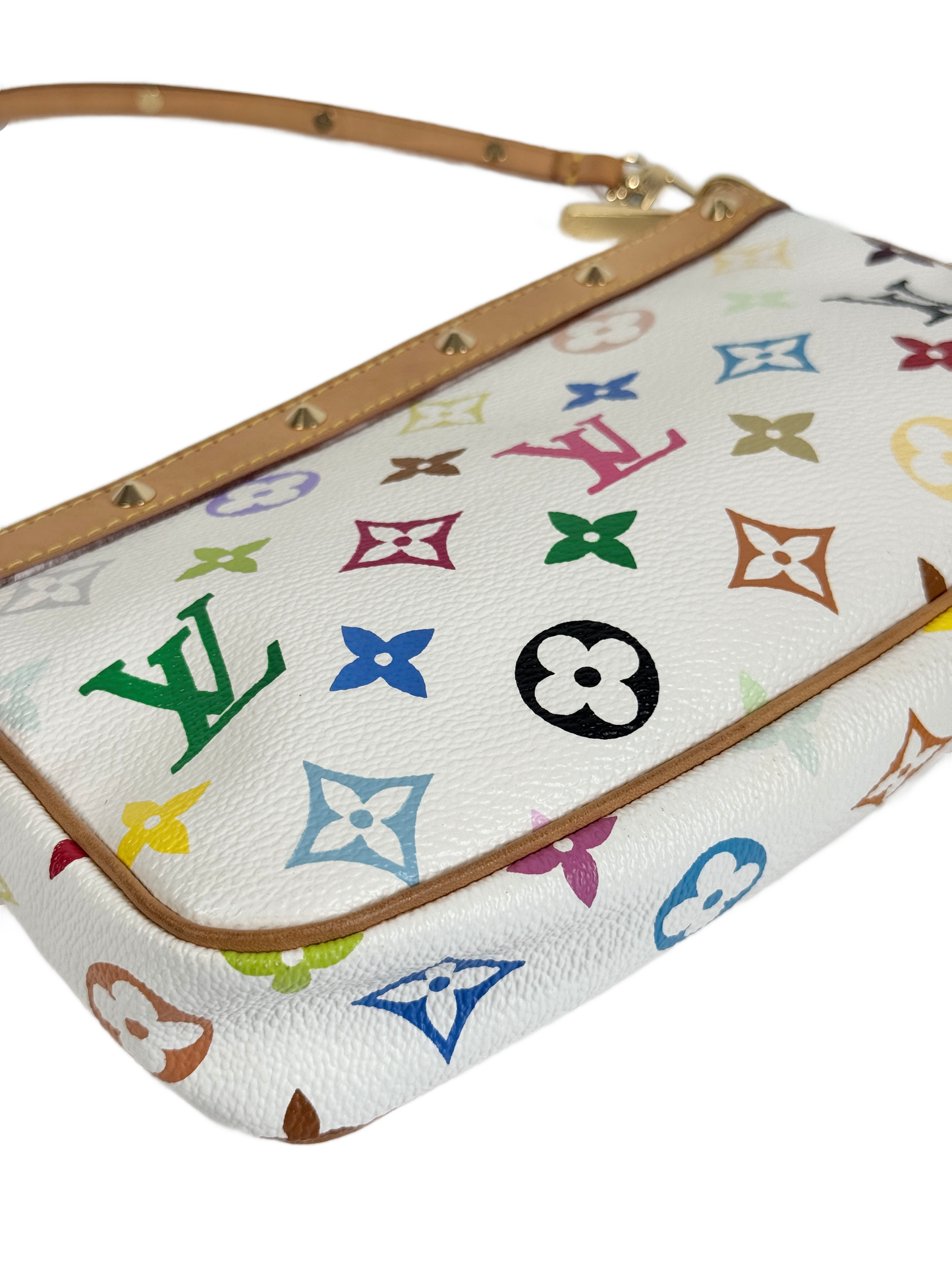 Louis Vuitton Vintage Monogram Multicolor Blanc / White Pochette Accessoires