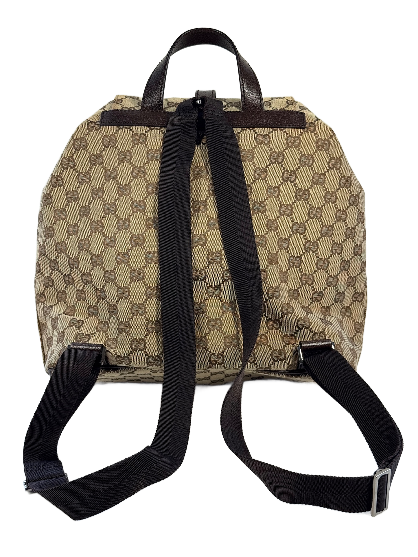 Gucci Vintage Brown GG Monogram Canvas Backpack