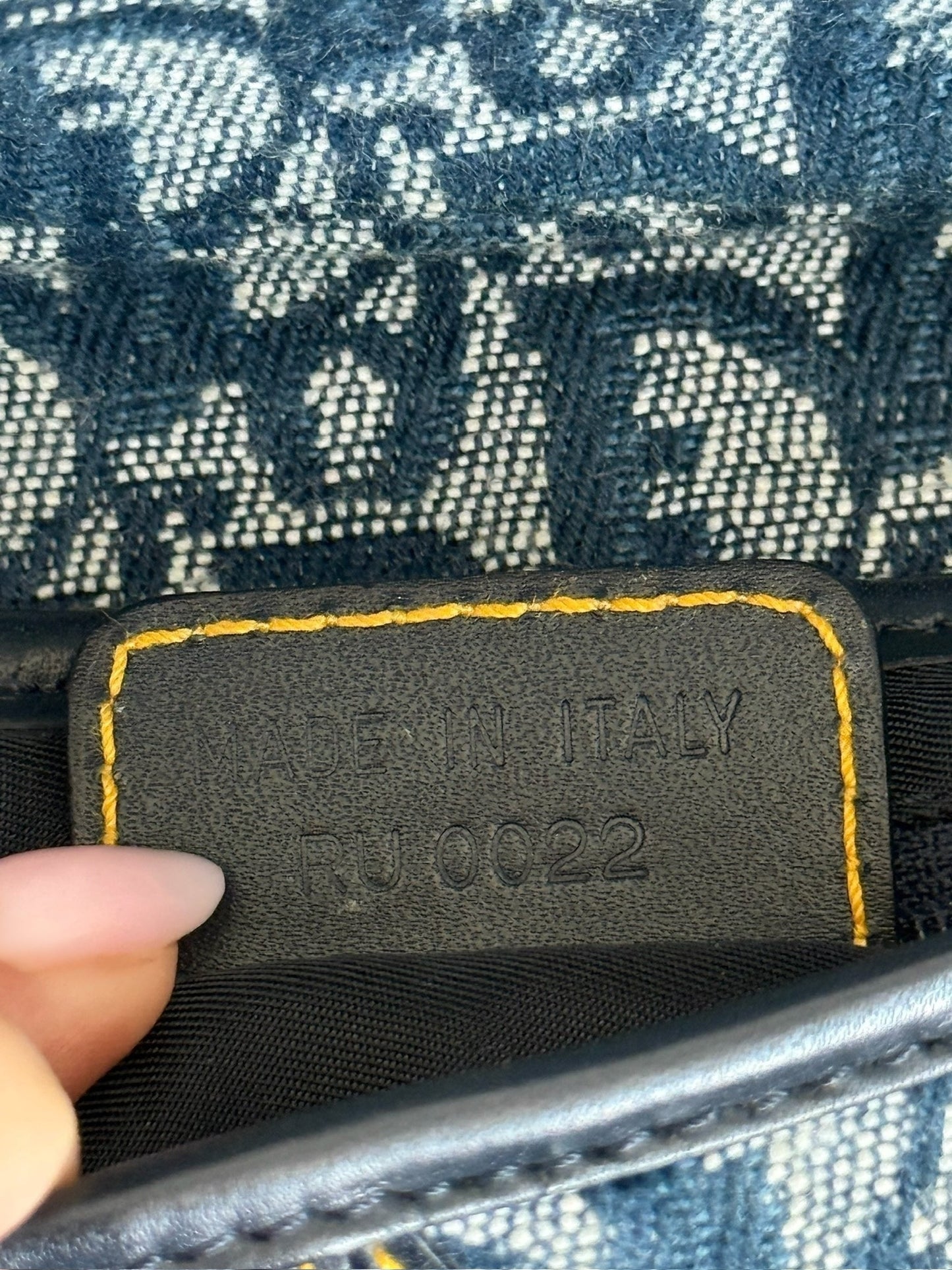 Dior Vintage 2002 Blue Trotter Monogram Double Saddle Bag