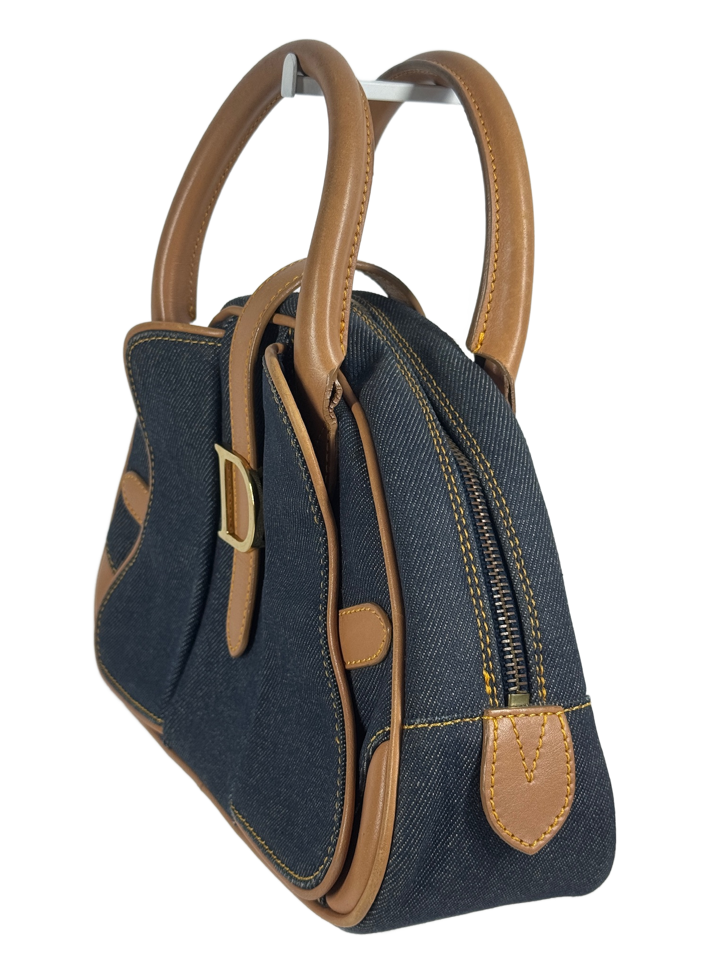 Dior Vintage Blue Denim Top Handle Bag