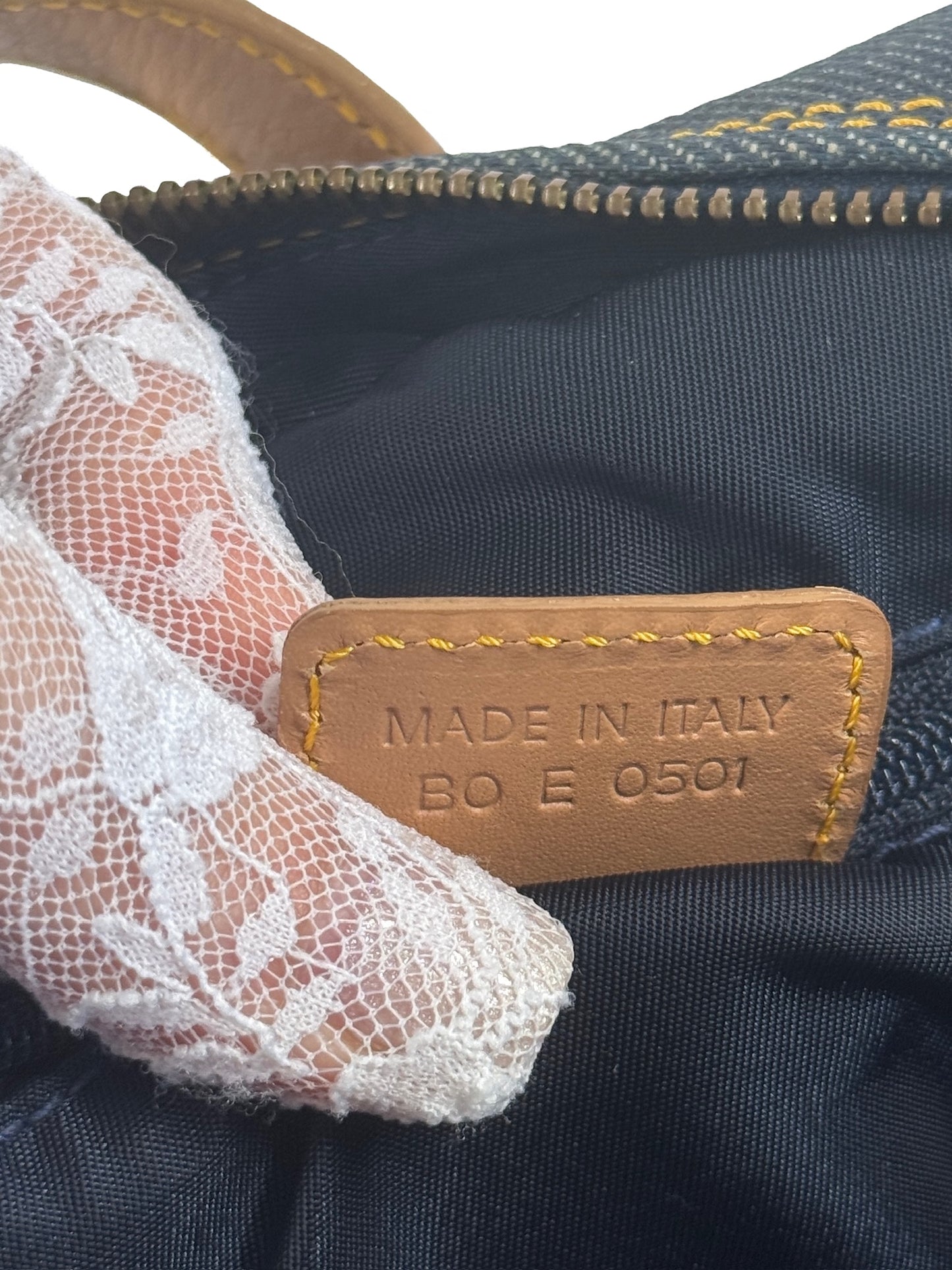 Dior Vintage Blue Denim Top Handle Bag