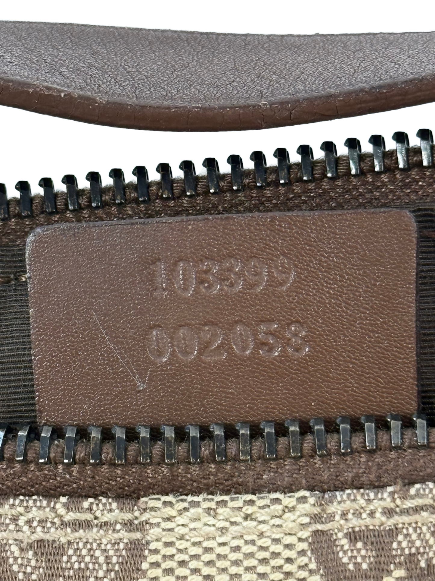 Gucci Vintage Brown GG Monogram Brown Leather Trim Small Pochette Bag