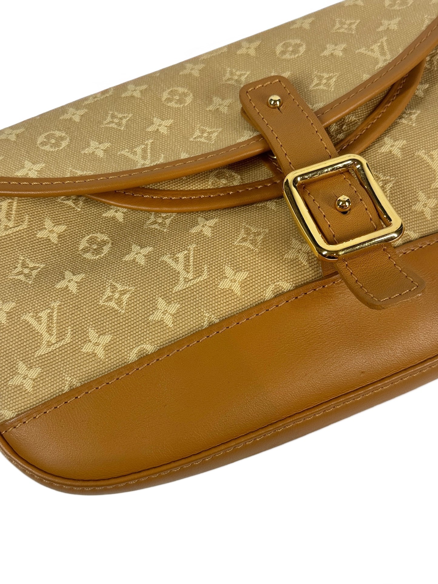 Louis Vuitton Vintage 2003 Beige Mini Lin Monogram Canvas Marjorie Shoulder Pochette Bag