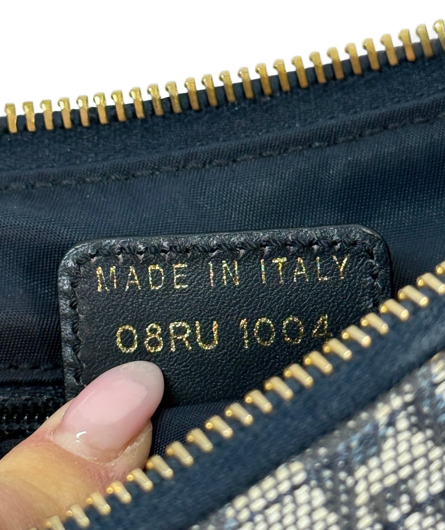 Dior Vintage 2004 Navy Blue Trotter Monogram D Charm Logo Shoulder Crossbody Saddle Bag