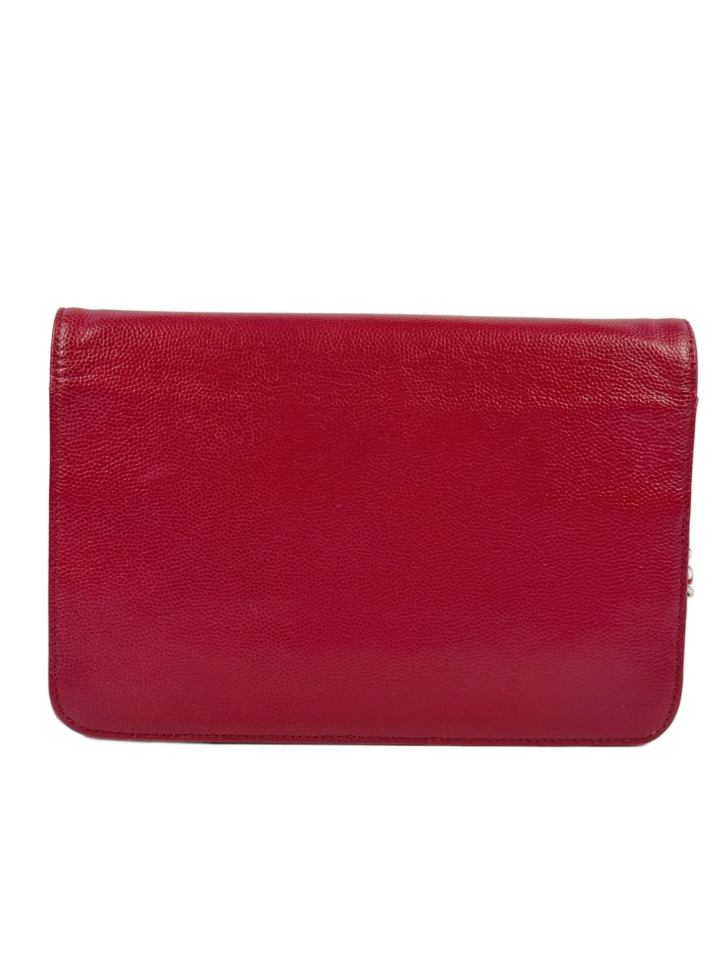 Chanel 2011 Red Caviar Leather Wallet On Chain Crossbody Bag