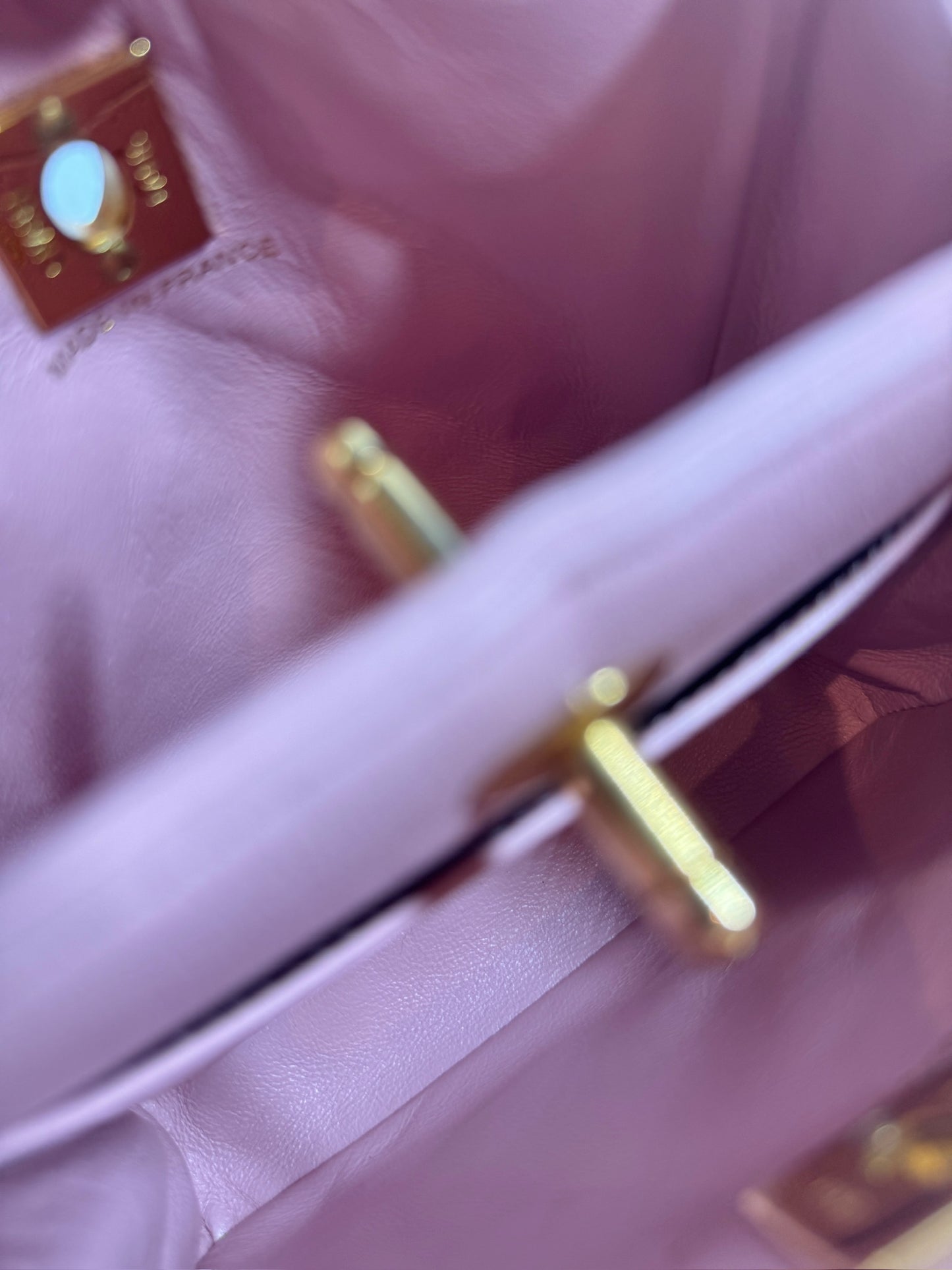 Chanel Vintage 90s Sakura Pink Lambskin Mini / Small Kelly Top Handle Bag w 24K Gold Plated Hardware