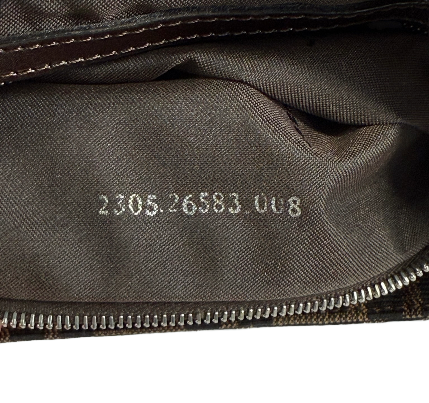 Fendi Vintage Classic Brown Zucca Monogram Medium Open Top Shoulder Baguette Bag
