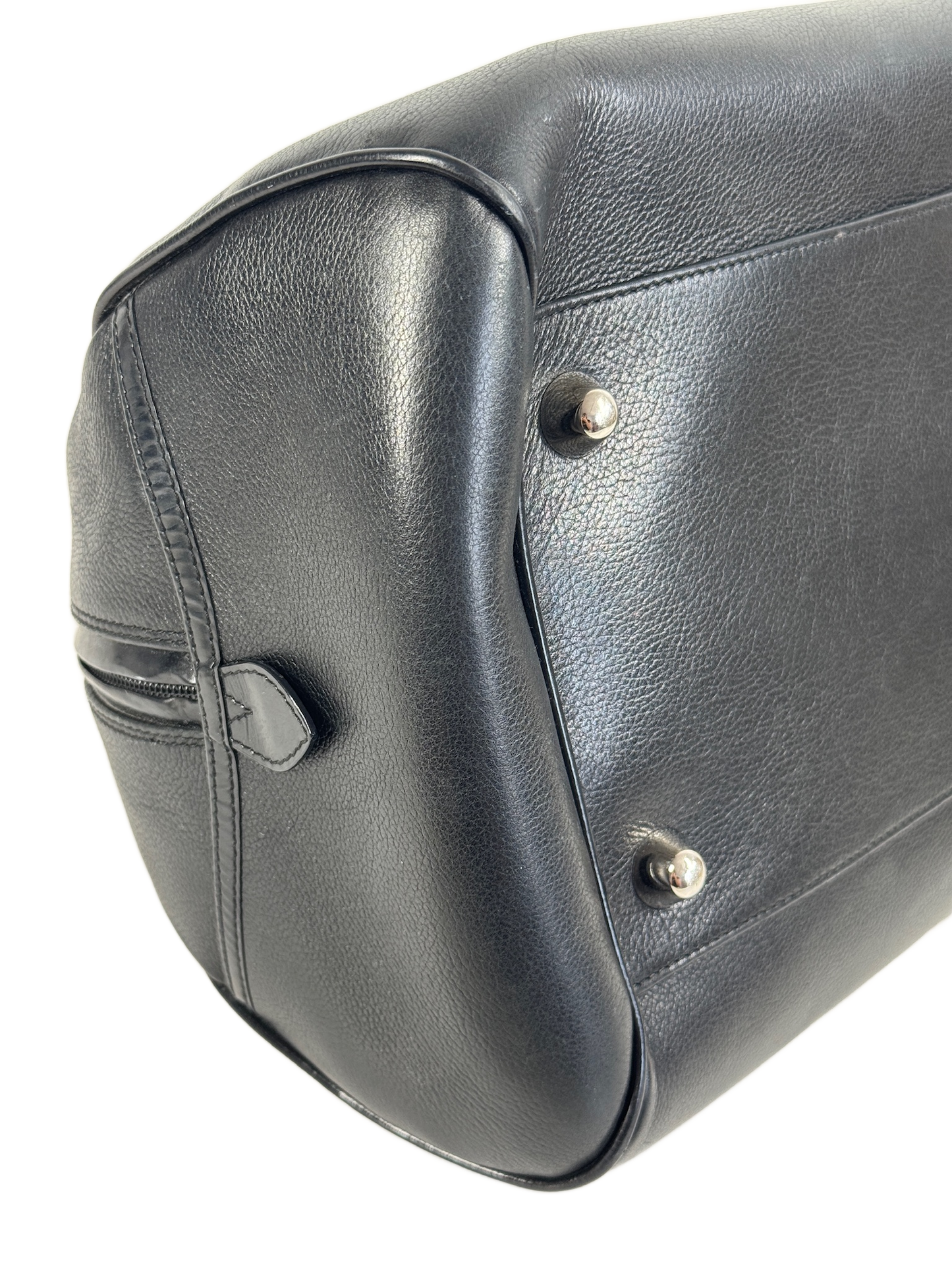 Dior Vintage 2004 Black Leather Gambler Dice Bowler Bag