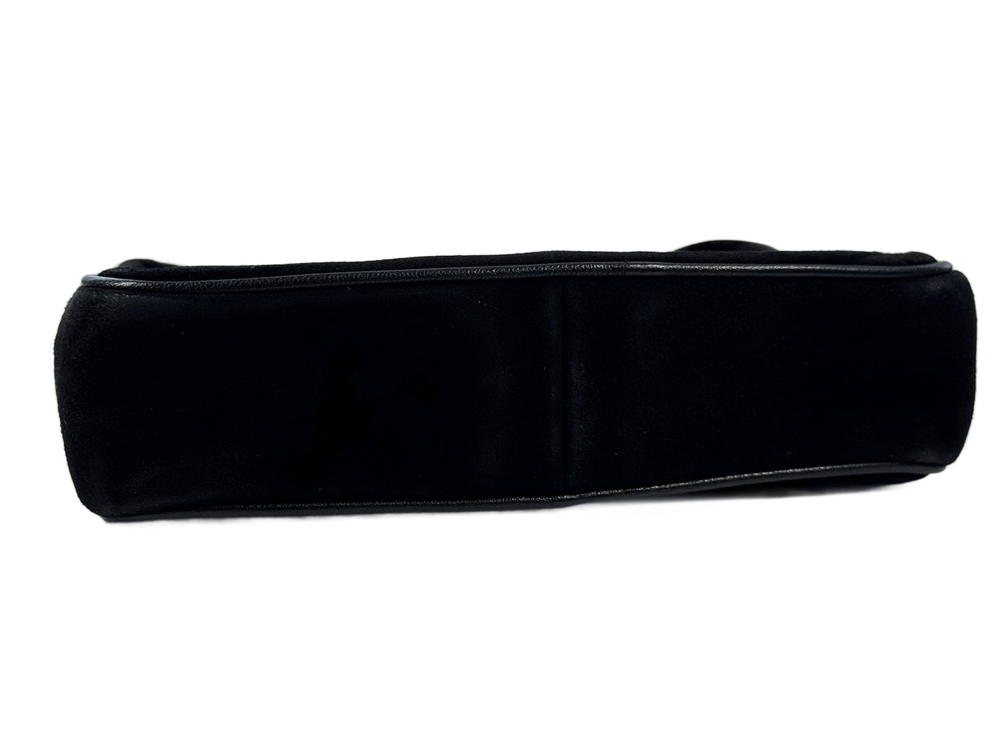Chanel Vintage 80s Black Suede CC Logo Tassel Shoulder Camera Bag w 24K Gold Plated Hardware