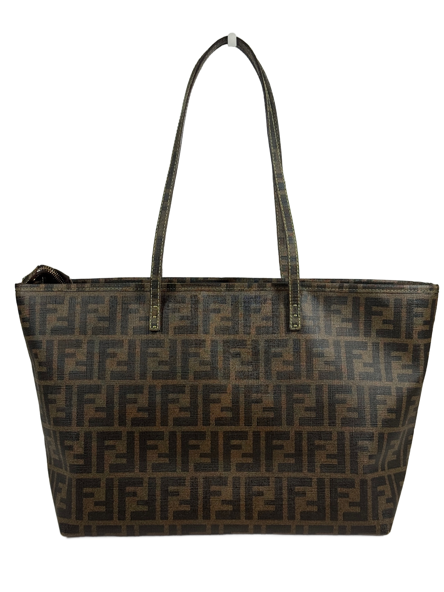 Fendi Vintage Brown Zucca Coated Monogram Canvas Shoulder Tote Bag