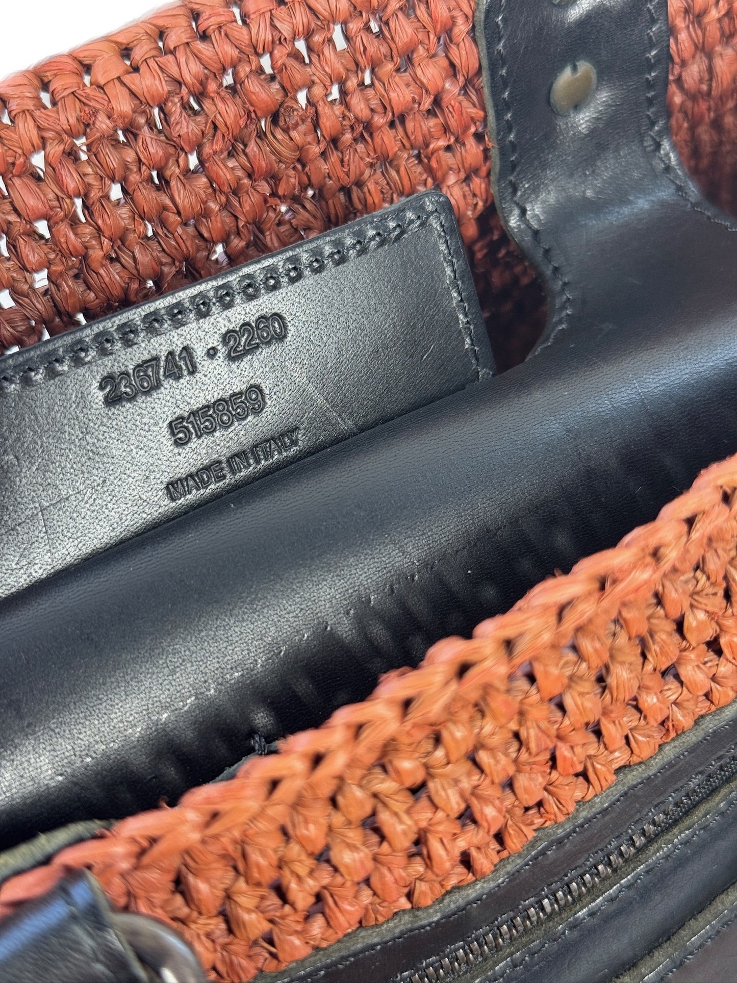 Balenciaga Vintage Borsa Panier Classic Raffia Motocross City Bag in Marrone & Black