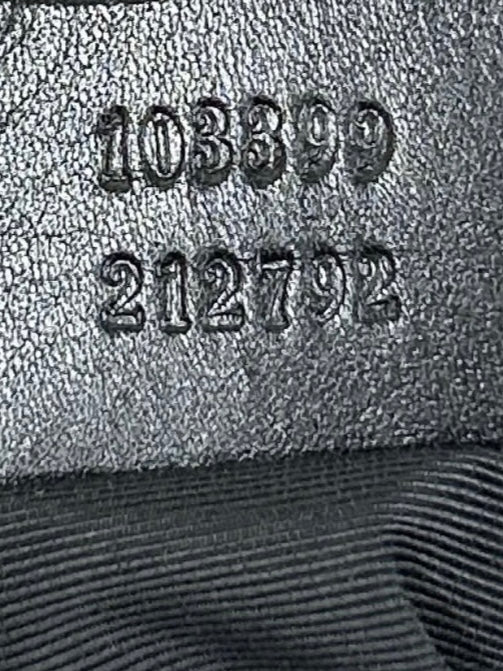 Gucci Vintage Black GG Monogram Pochette Bag with Leather Trim