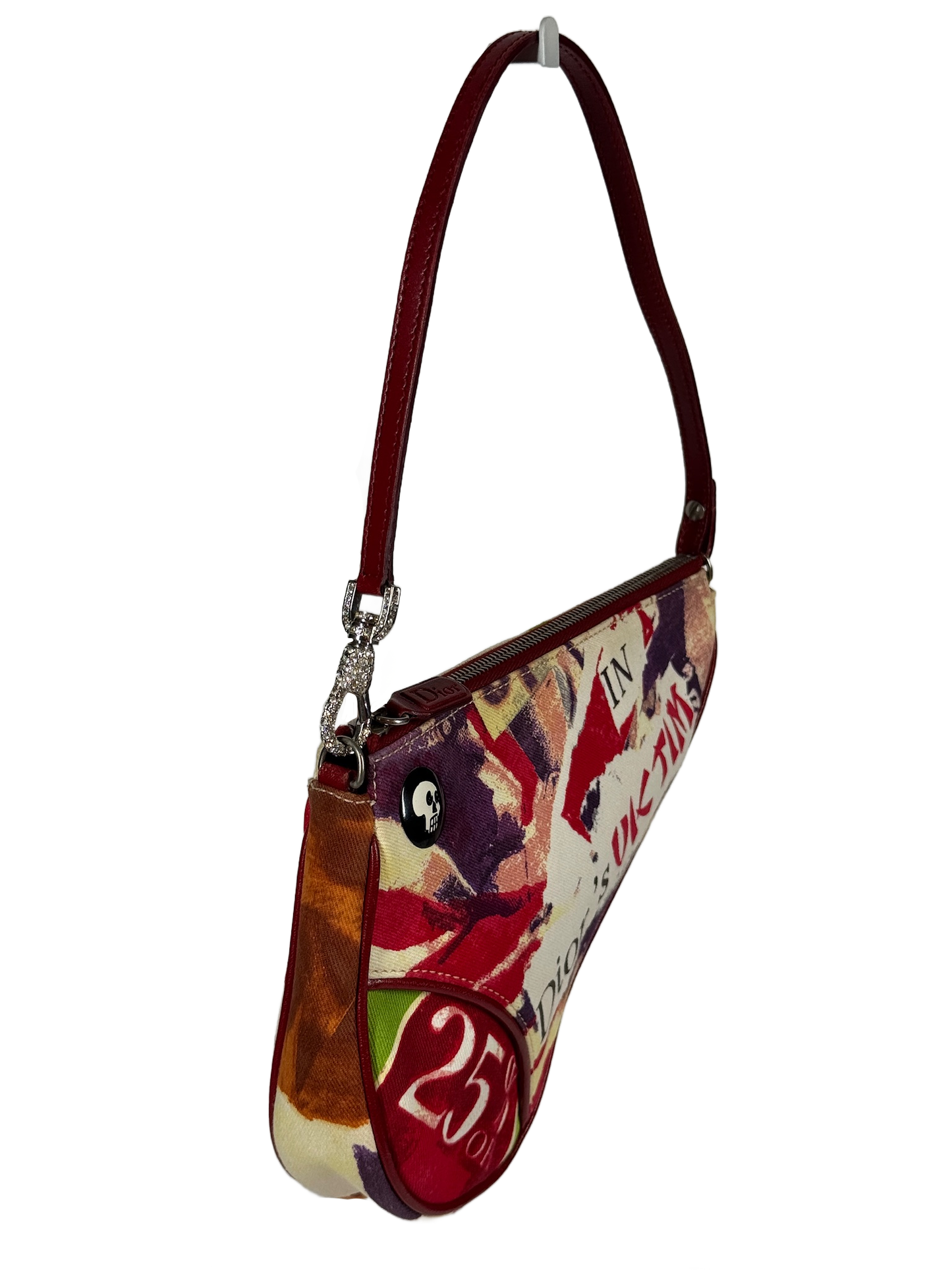 Dior Vintage 2003 Victim Print Canvas Mini Saddle Pochette Bag #1206