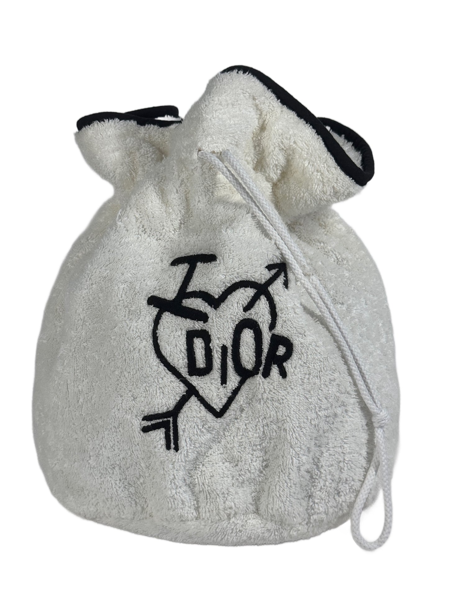 Dior Vintage 00s I <3 Dior Terrycloth Drawstring Bucket Bag