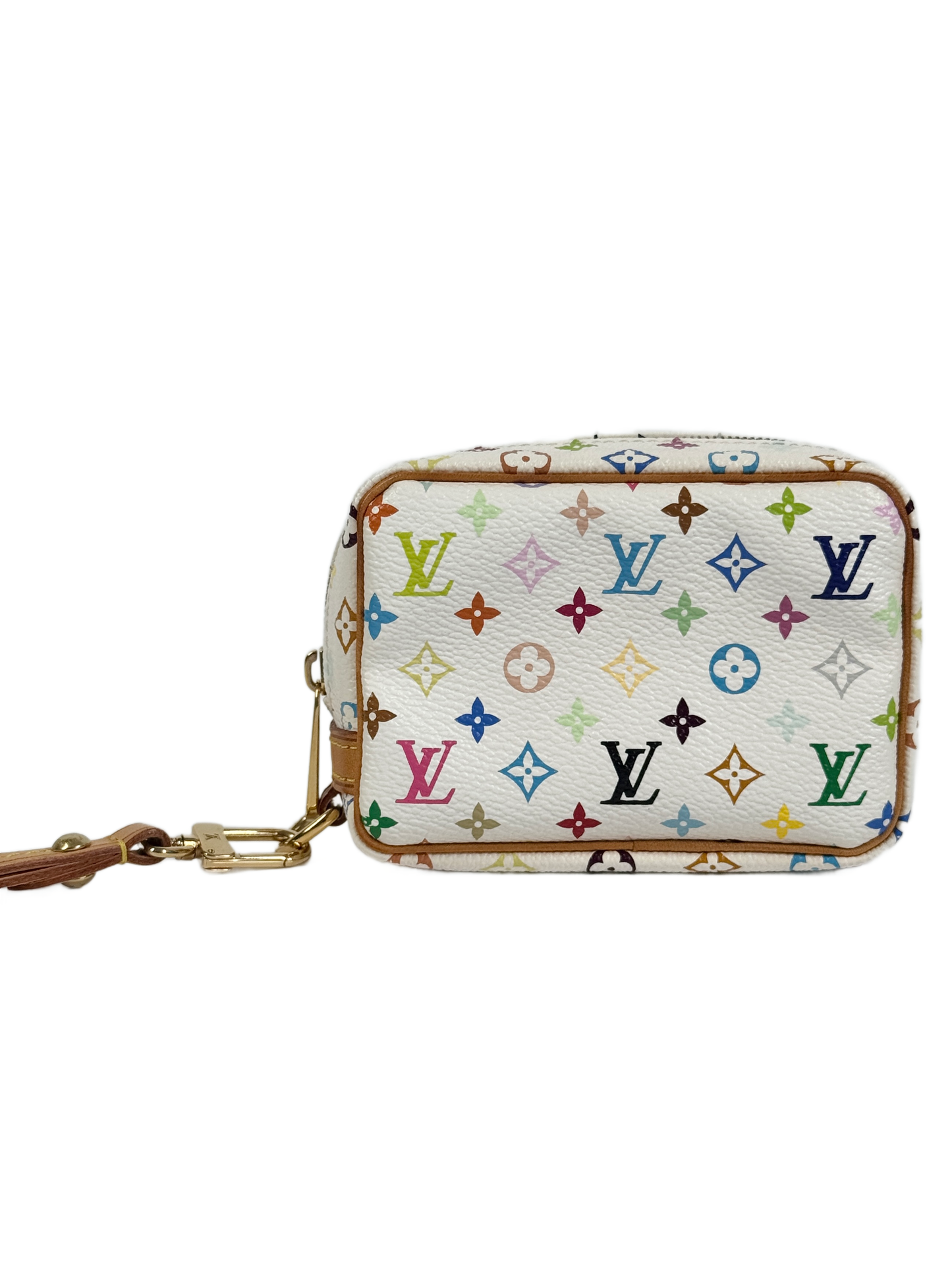 Louis Vuitton Vintage Monogram Multicolor Blanc / White Wapity Wristlet Pouch Bag