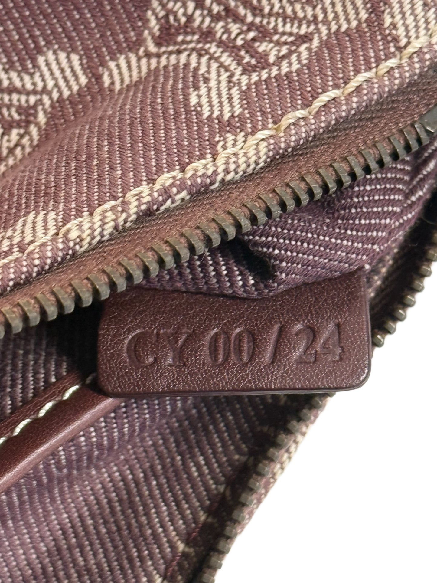 Celine Vintage Burgundy Triomphe Monogram Canvas Shoulder Pochette Bag