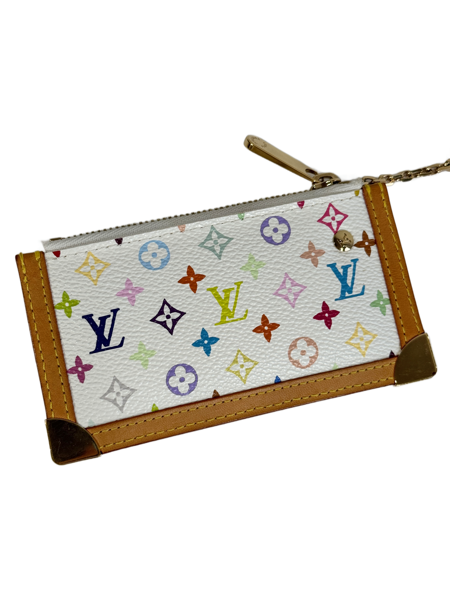 Louis Vuitton Vintage 2003 Multicolor Blanc / White Monogram Key Pouch