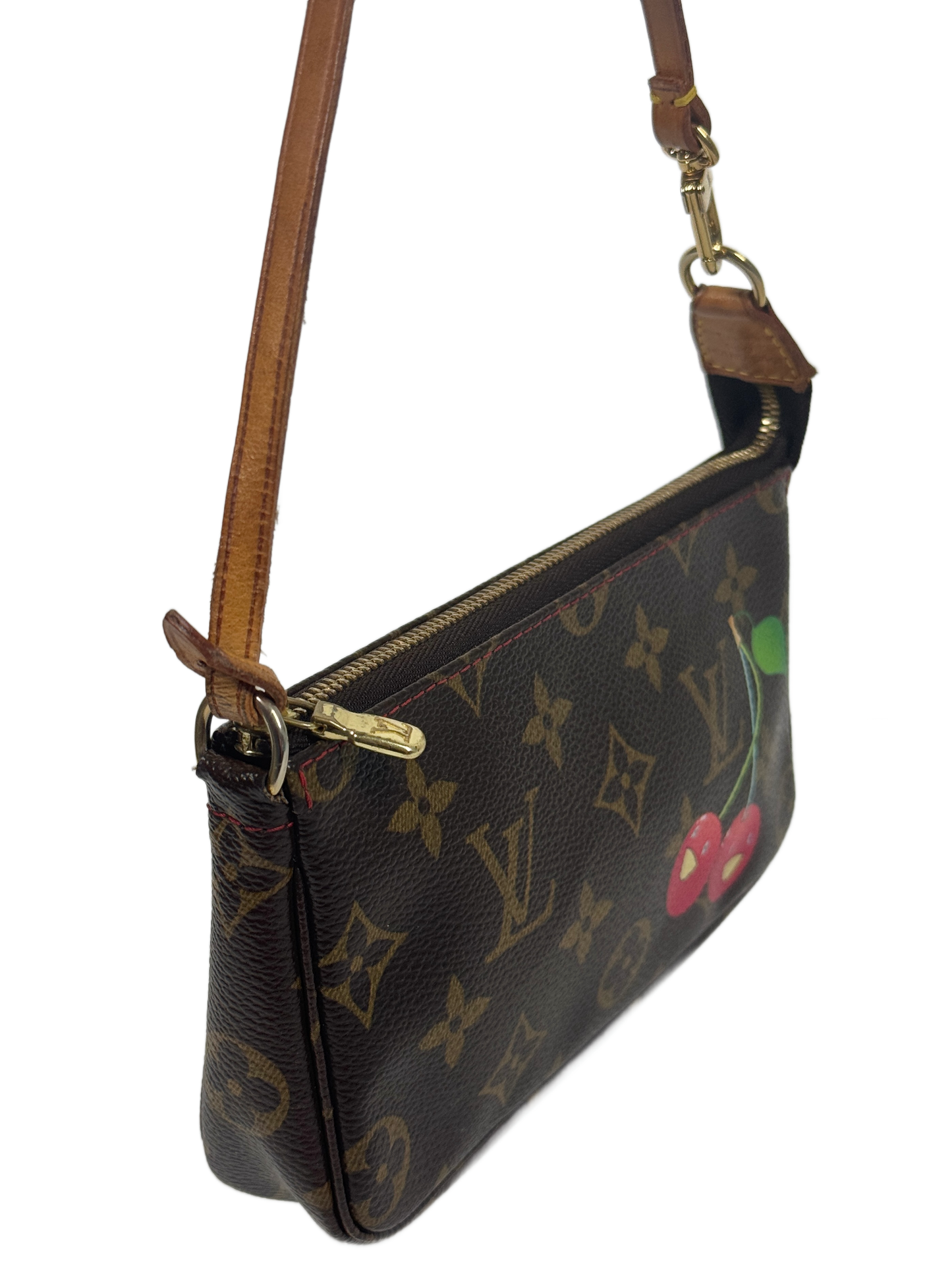 Louis Vuitton Vintage 2005 Takashi Murakami Cherry Monogram Mini Pochette Accessoires