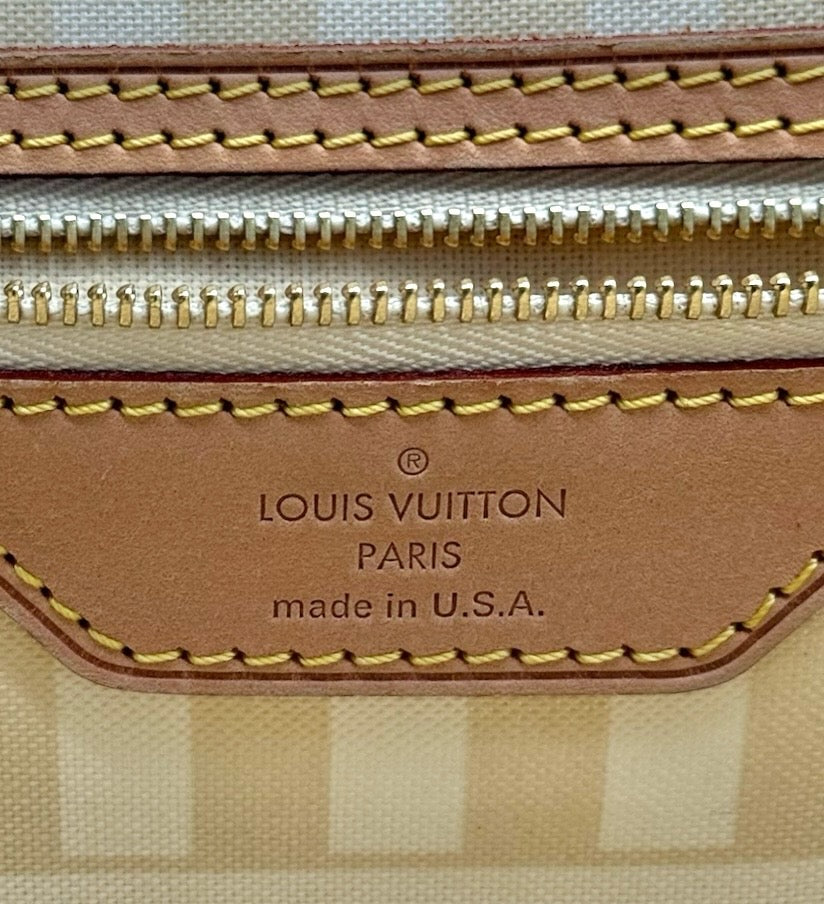Louis Vuitton 2011 Monogram Rayures Neverfull MM Shoulder Tote Bag