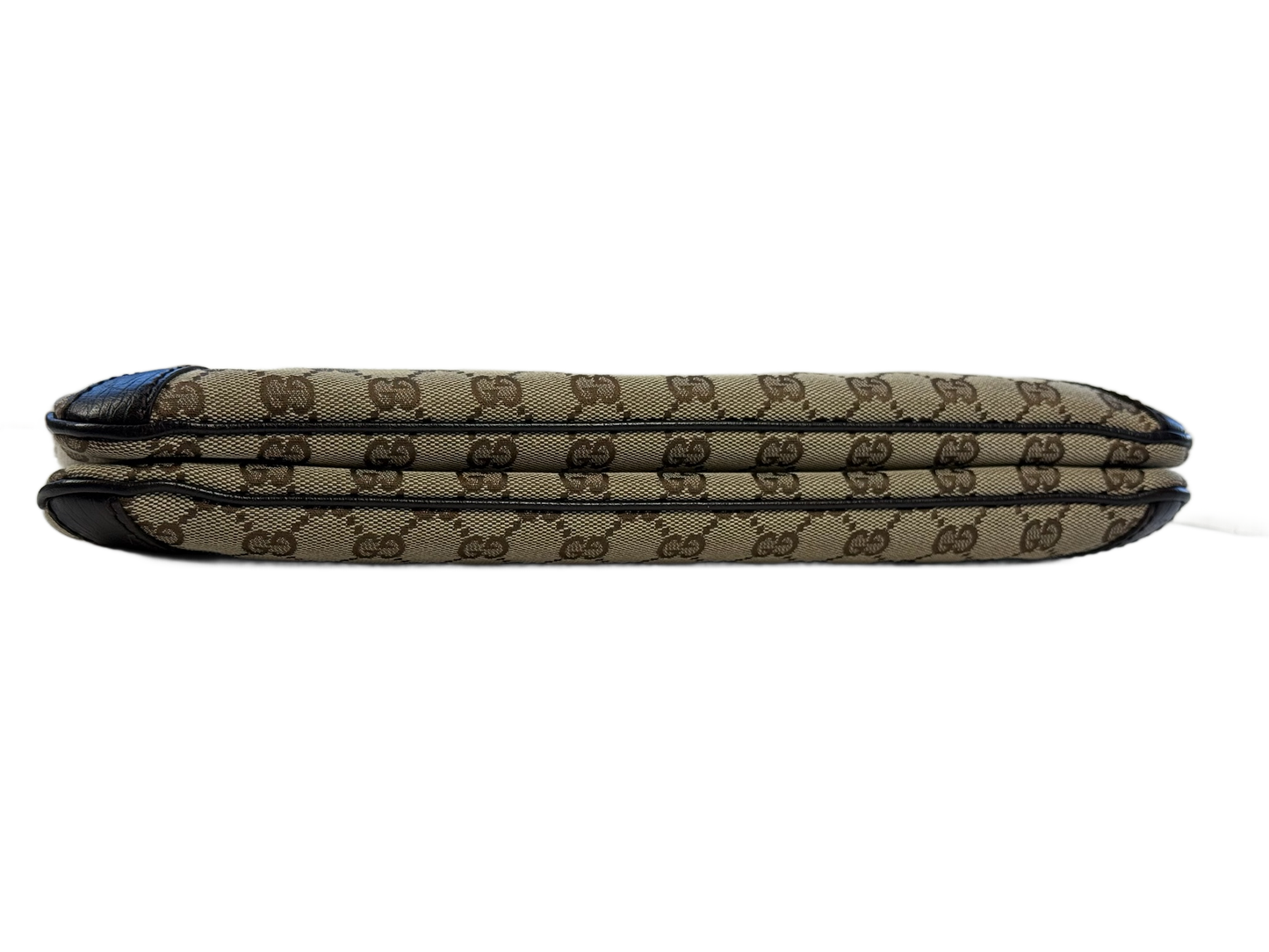 Gucci Vintage Brown GG Monogram Brown Leather Trim Horsebit Small Shoulder Tote Bag