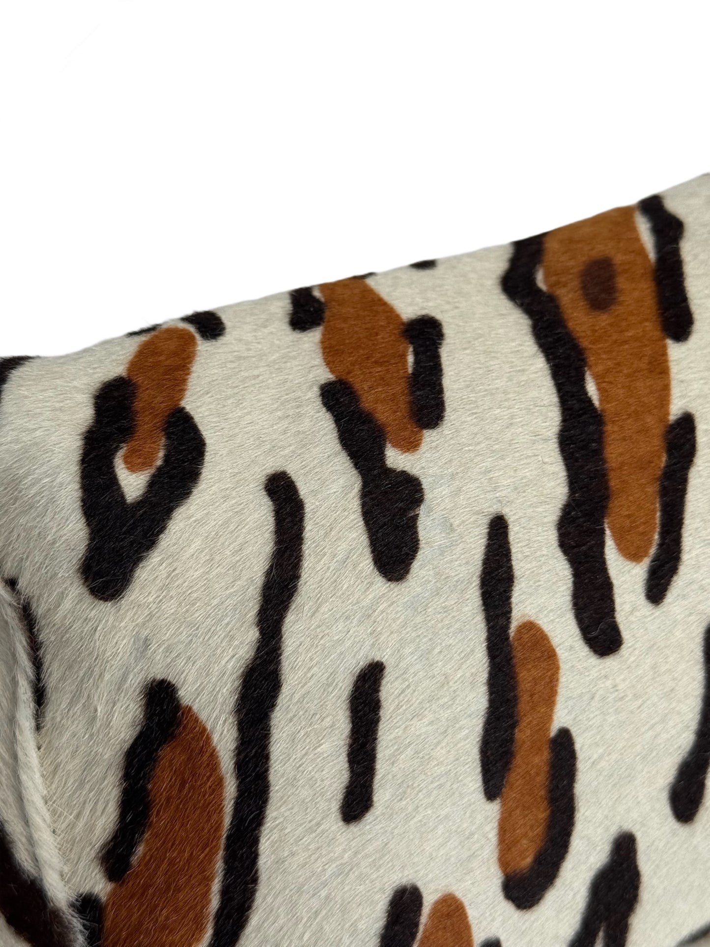 Fendi Vintage White & Brown Leopard Print Pony Hair Shoulder Baguette Bag