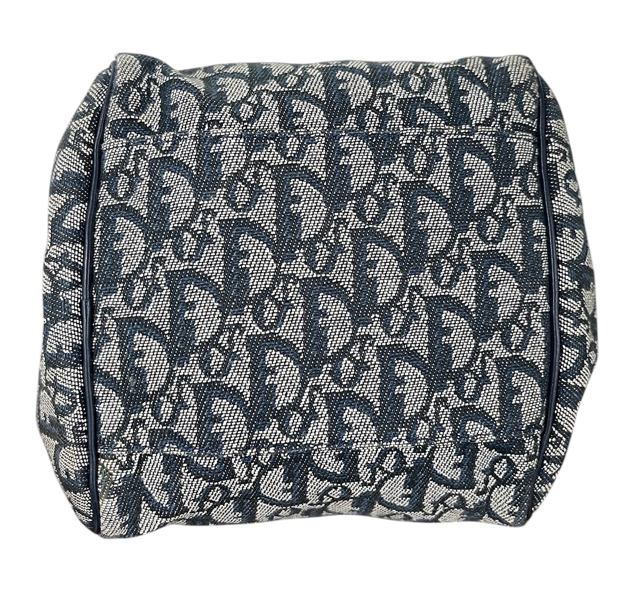 Dior Vintage Navy Blue Trotter Monogram Mini Origami Top Handle Bag