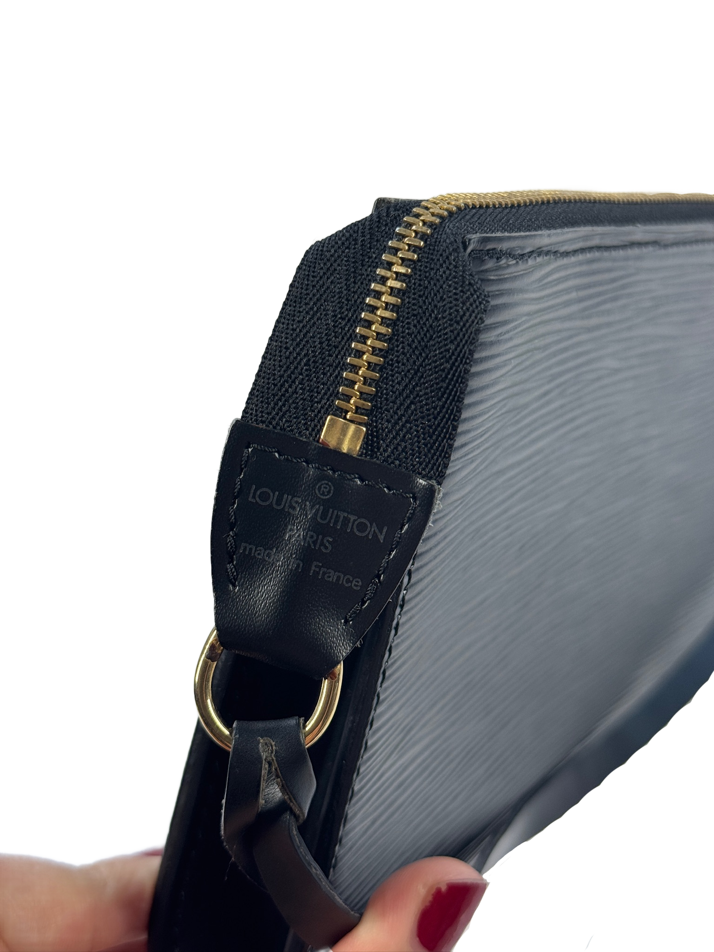 Louis Vuitton Vintage 1999 Black Epi Leather Pochette Accessoires 24 Bag