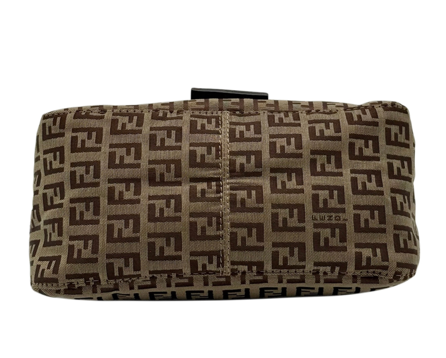 Fendi Vintage Light Brown Zucchino Zucca Monogram Mini Mamma Baguette Shoulder Bag