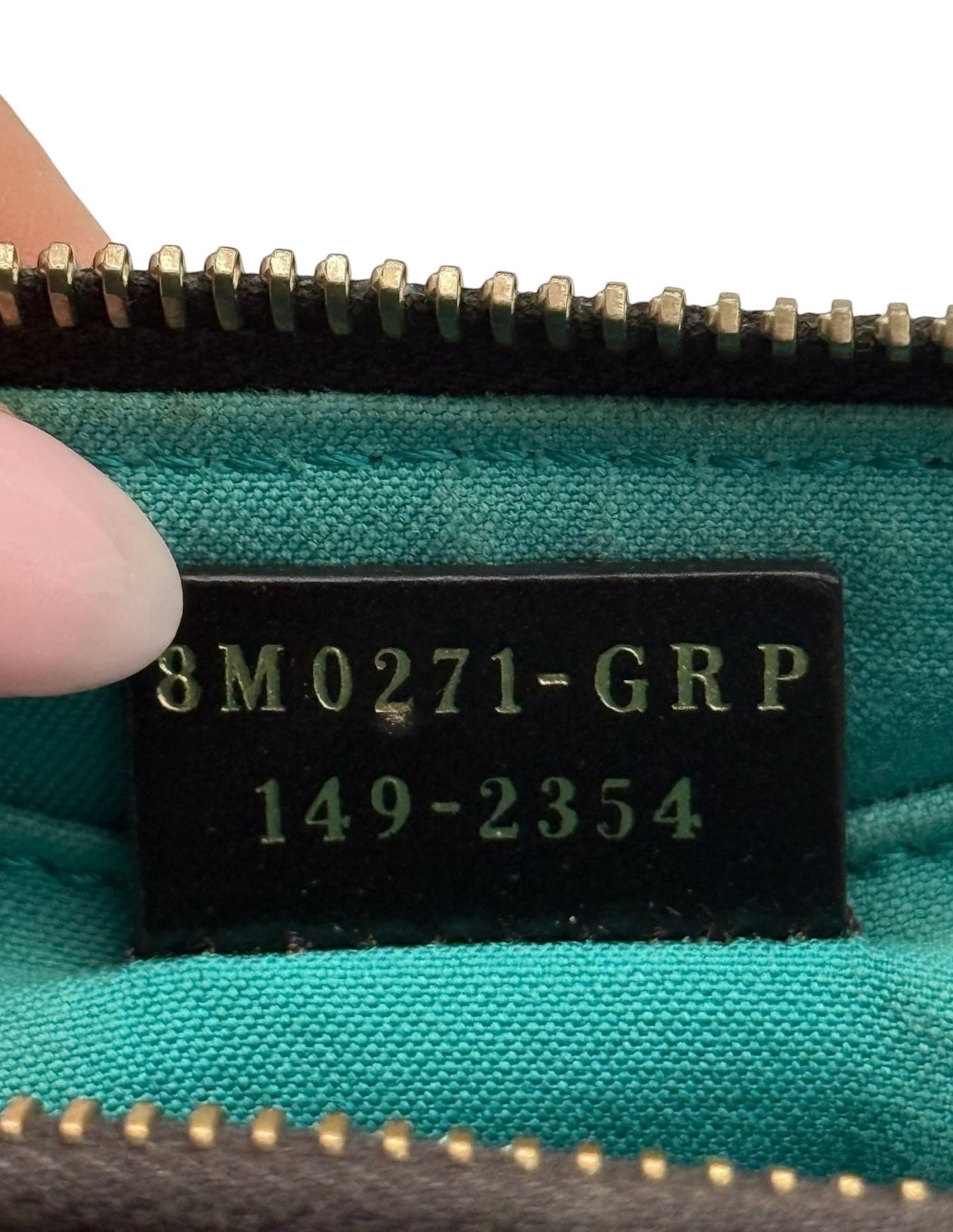 Fendi Vintage Brown Zucca Monogram Turquoise Trim Mini Pochette Chain Bag