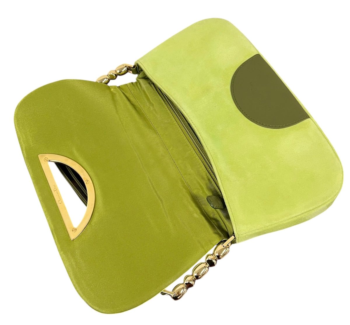 Dior Vintage 2000 Lime Green Suede Mallice Shoulder Bag