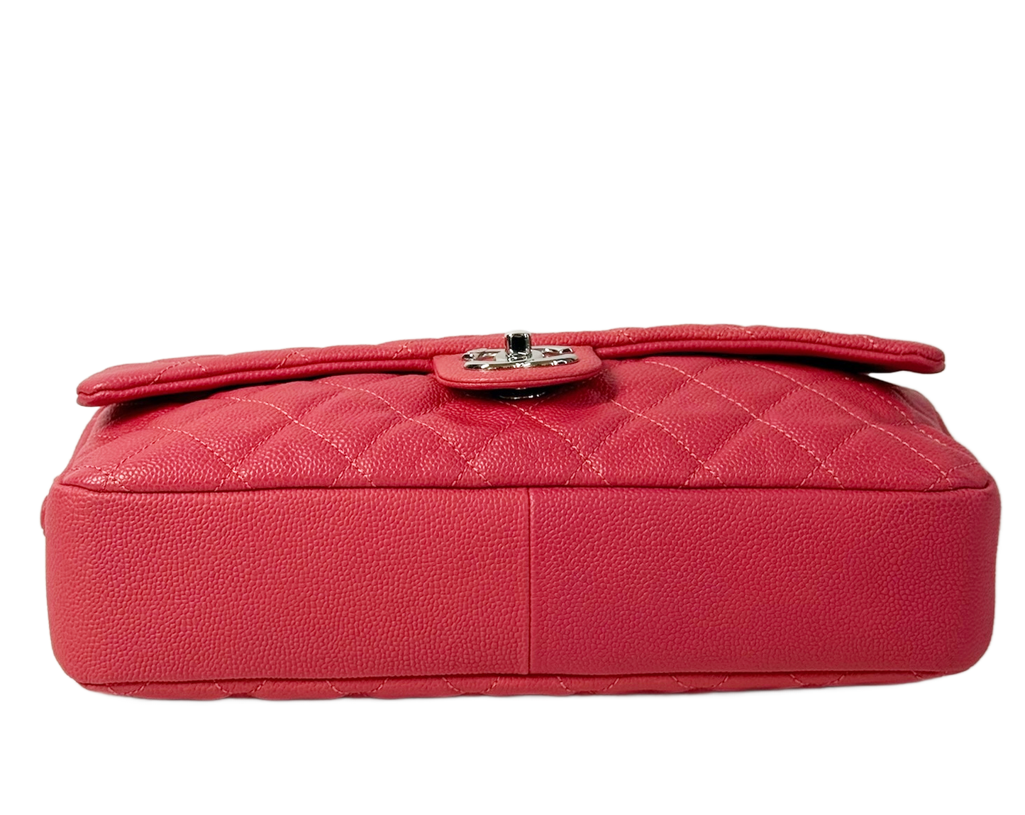 Chanel Coral Pink Quilted Caviar Leather Single Medium Flap Shoulder Bag