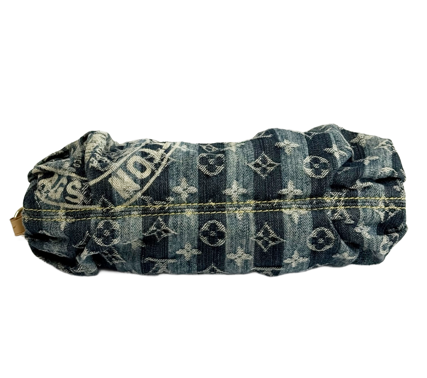 Louis Vuitton Vintage 2006 Raye Blue Striped Denim Monogram Mini Pleaty Shoulder Pochette Bag