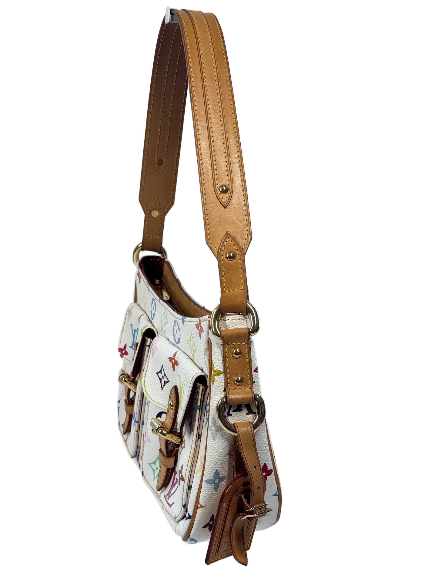Louis Vuitton Vintage 2005 Takashi Murakami Blanc / White Multicolor Monogram Lodge