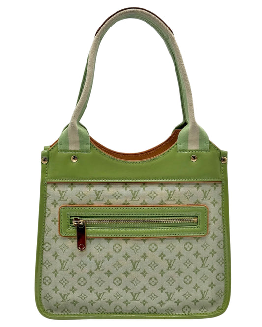 Louis Vuitton Vintage 2004 Green Mini Lin Kathleen Shoulder Bag
