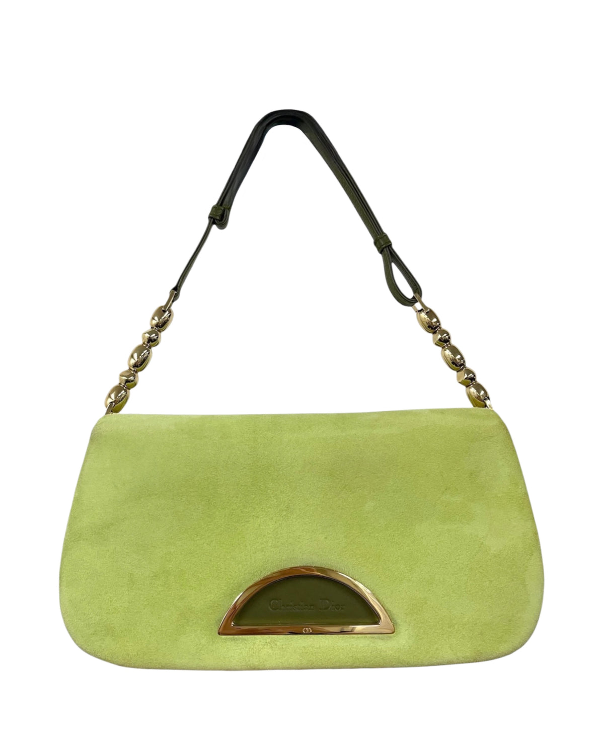 Dior Vintage 2000 Lime Green Suede Mallice Shoulder Bag